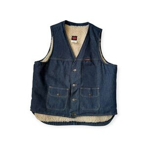 Vintage 70s/80s Sherpa lined denim vest